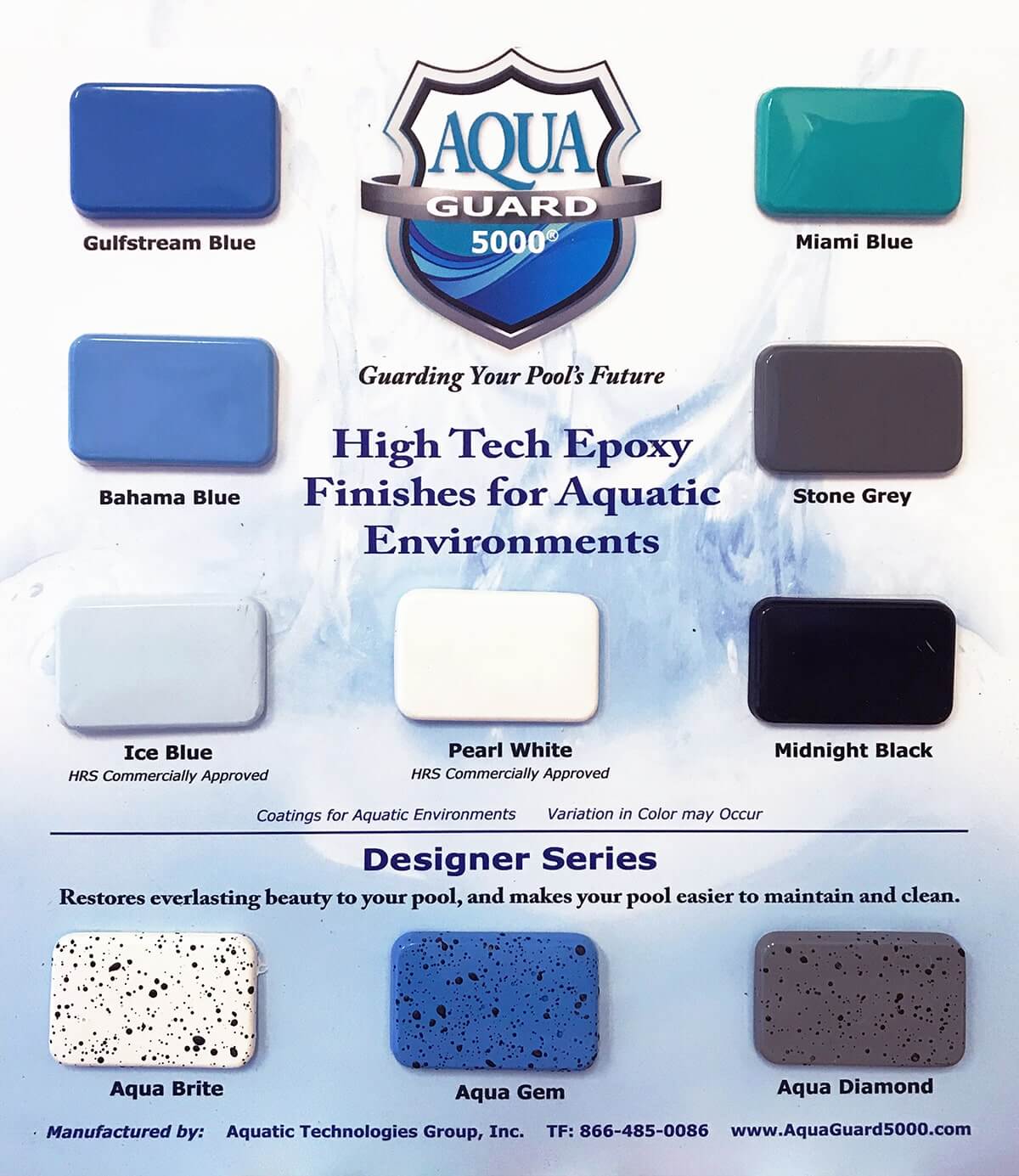 aquaGuard 5000 Pool Paint Sample Board