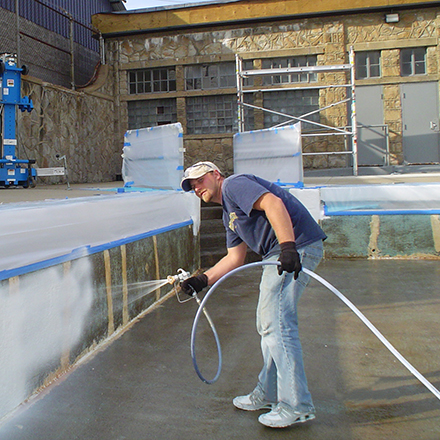 Commercial pool resurfacing and restoration epoxy pool paint application