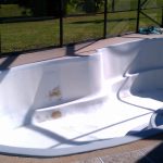Fiberglass pool resurfacing before