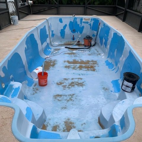 Florida Fiberglass Pool before paint