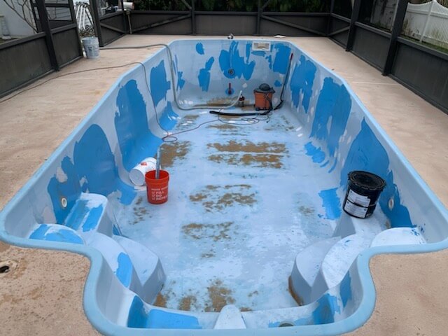 Florida Fiberglass Pool before paint