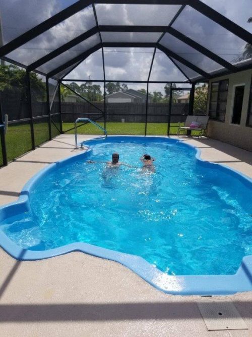 Pool Finish in Bahama Blue