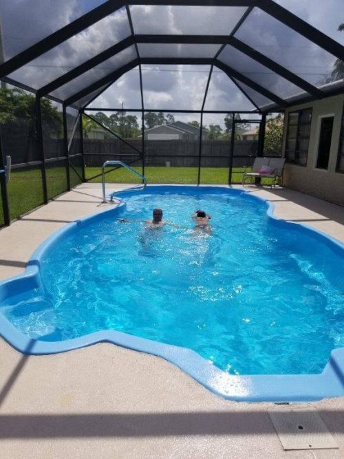 Pool Finish in Bahama Blue