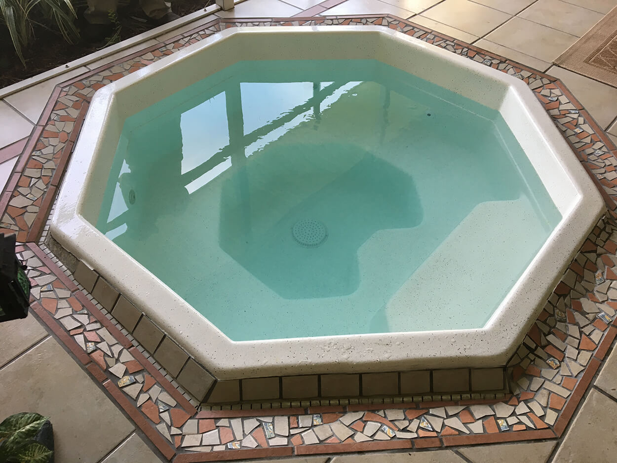 Residential Spa Resurfaced and Refinished by Aquaguard 5000