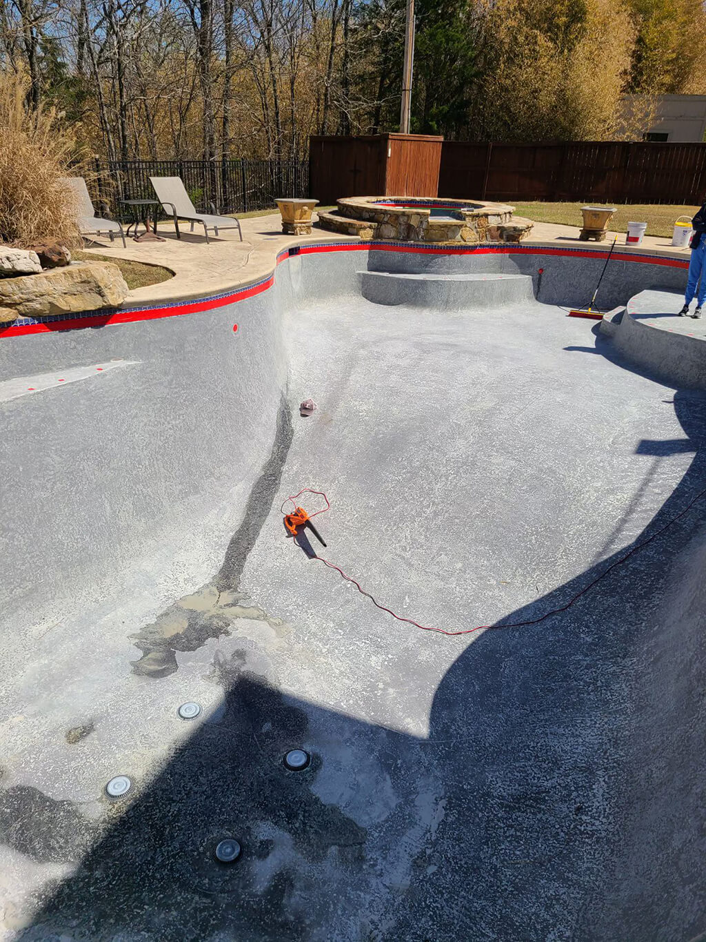 Before and after Swimming Pool restoration