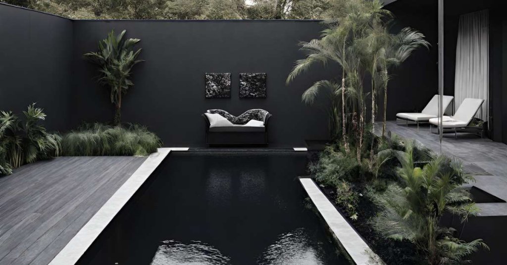 black swimming pool