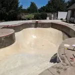 residential pool resurfaced by a DIY Homeowner in Pennsylvania the color is Bahama Blue