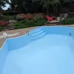 residential pool resurfaced by a DIY Homeowner in Pennsylvania the color is Bahama Blue 2