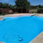 residential pool resurfaced by a DIY Homeowner in Pennsylvania the color is Bahama Blue 4
